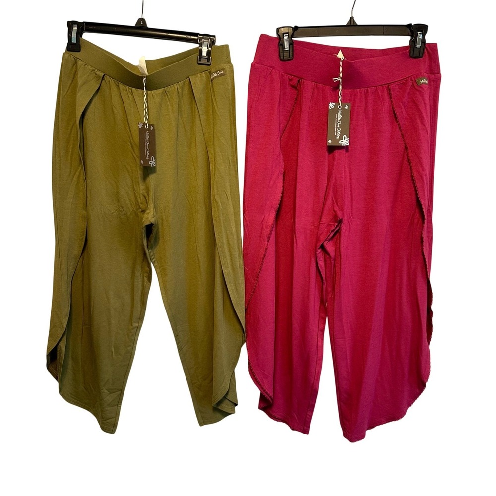 2 Pairs Matilda Jane Wide-Leg Tulip Hem Pants Small Pink & Green NWT